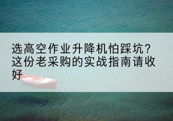 垫江高空作业升降机厂家推荐-选高空作业升降机怕踩坑？这份老采购的实战指南请收好